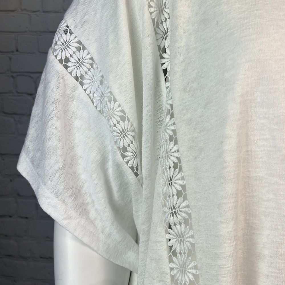 JM Collection White Slub Knit Crochet Top Plus Size XXL - Picture 6 of 7